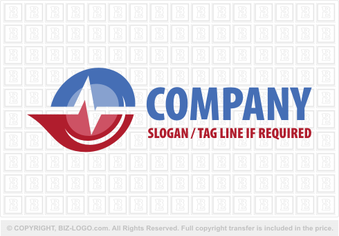 Logo 1347: Red and Blue EKG Logo