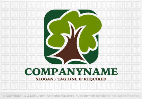 Logo 2129: Cartoon Tree Logo