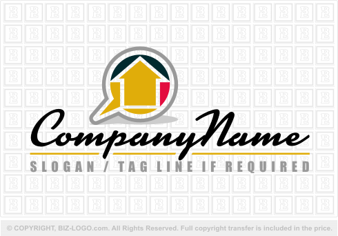 Logo 2403: Real Estate Speech Bubble Logo