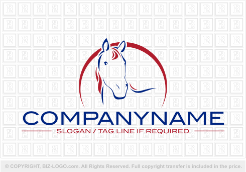 Logo 2321: Logo with a Horse and Semi-Circle