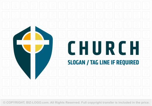 Logo 3091: Cross on a Shield Logo