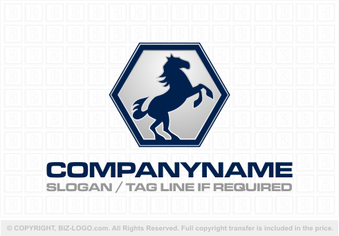 Logo 3302: Hexagon Horse Logo