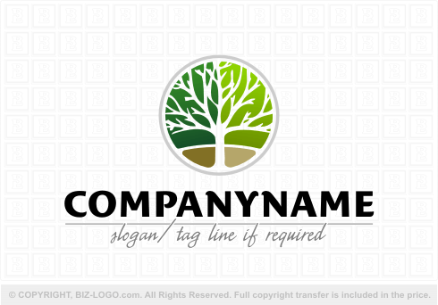 Logo 3125: White on Green Tree Logo