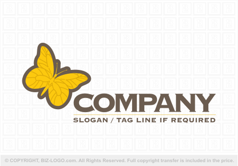 Logo 4238: Golden Butterfly Logo