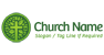 Circular Cross and Leaves Logo