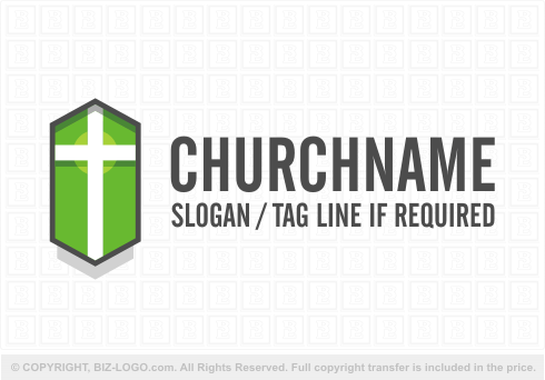 Logo 3666: Green Shield and Cross Logo