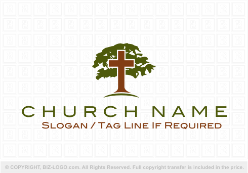 Logo 4200: Oak Tree Cross Logo