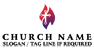 Decorative Cross and Flames Logo