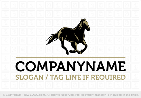 Logo 4186: Logo with Running Horse