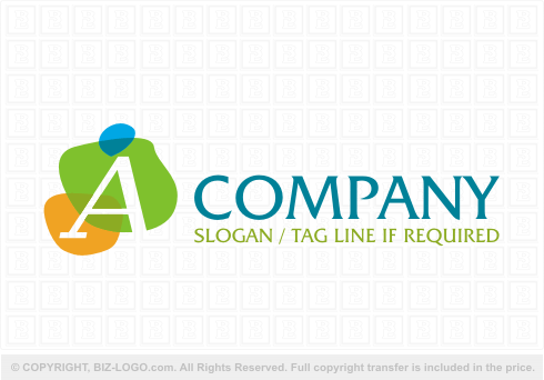 Logo 4319: Color Blotches Letter A Logo