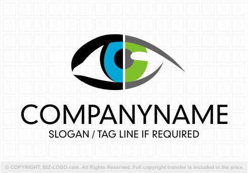 Logo 4350: Blue and Green Eye Logo