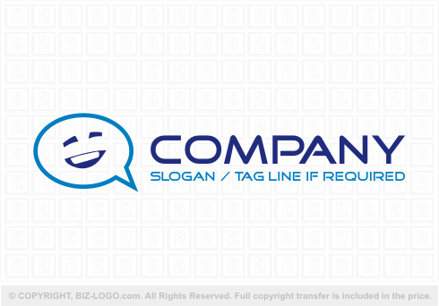 Logo 4355: Happy Speech Bubble Logo