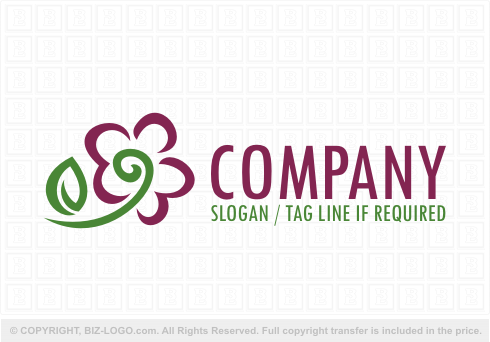 Logo 3956: Purple and Green Flower Logo