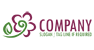 Purple and Green Flower Logo