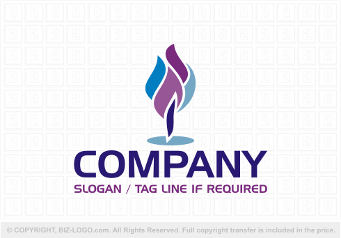 Logo 4097: Purple Tree Flame Logo