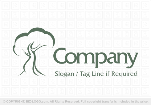 Logo 3547: One-Color Tree Logo Design