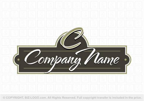 Logo 4853: Letter C Banner Logo