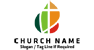Cross, Leaves and Flames Logo