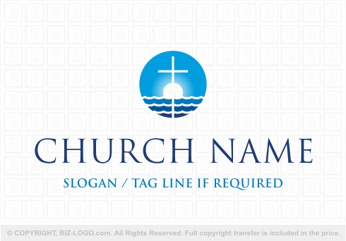 Logo 5259: Cross and Ocean Logo