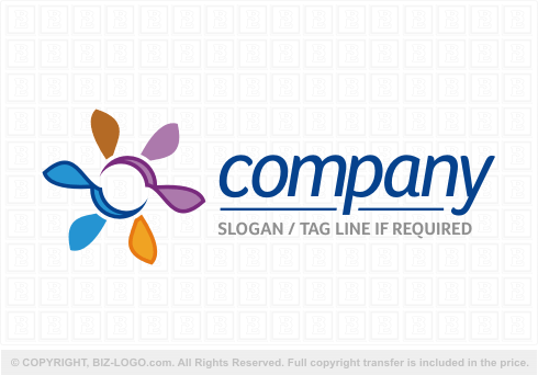 Logo 4751: Multi-Colored Flower Logo