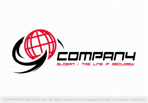 Logo 5471: Red and Black Globe Logo