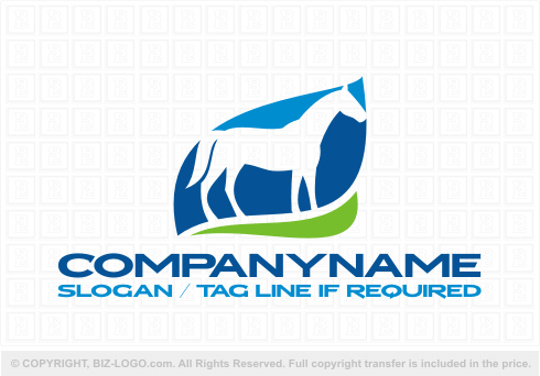 Logo 5206: Modern Horse and Landscape Logo