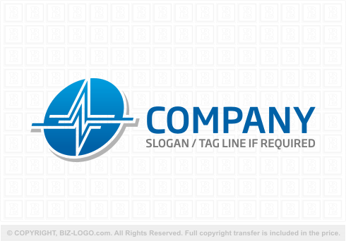 Logo 5352: Blue White EKG Logo