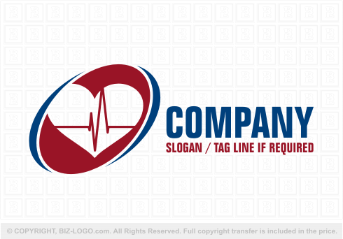 Logo 4891: Oval EKG Logo