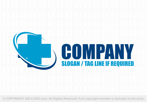 Logo 4892: Medical Cross and Swooshes Logo Design