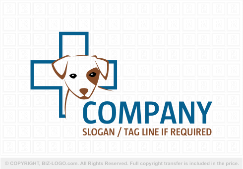 5177: Dog and Medical Cross Logo