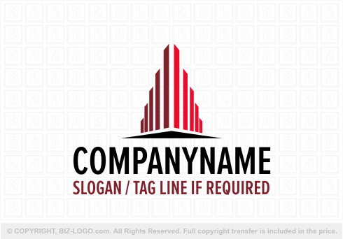 Logo 4666: Red Skyscraper Logo