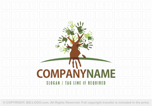 Logo 5562: Hand Print Tree Logo