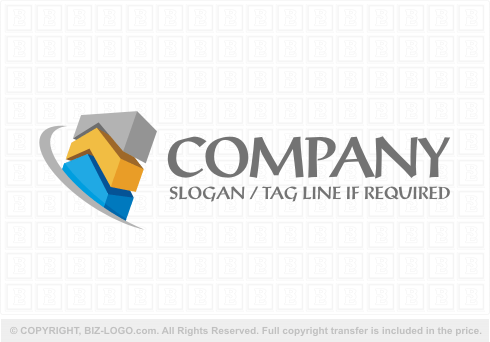 Logo 6484: Up Arrow Boxes Logo