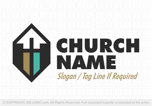 Logo 5768: White Arrow Church Logo