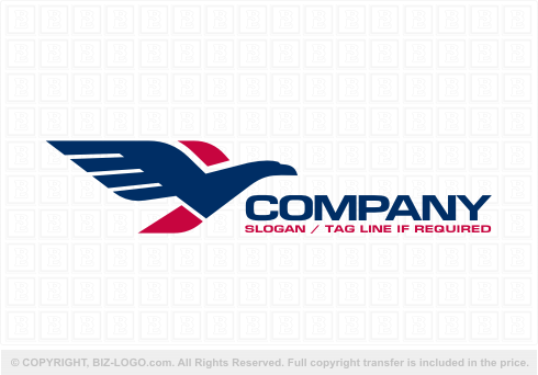 Logo 6248: Red and Blue Eagle Logo 2