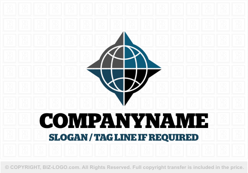 Logo 6159: Simple Globe and Compass Logo