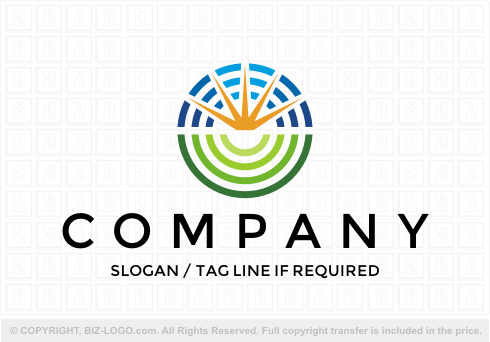 Logo 6298: Concentric Circles Landscape Logo