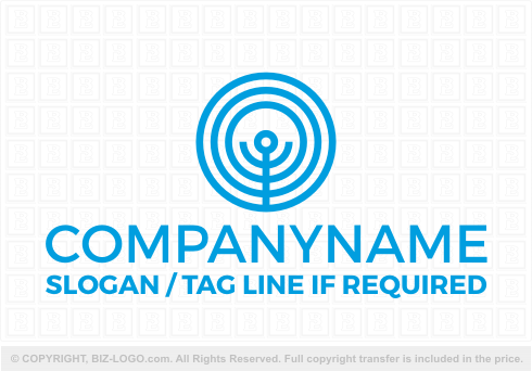 Logo 6657: Concentric Circle Man Logo