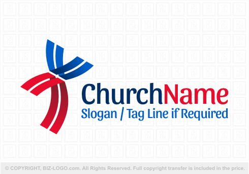 Logo 6845: Double Ribbon Cross Logo