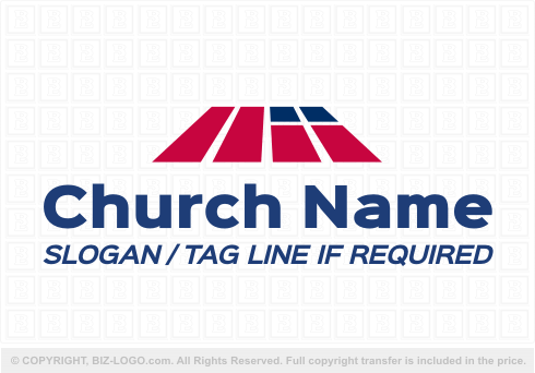 Logo 6825: American Flag Cross Logo