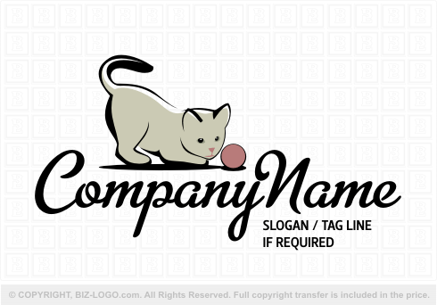 Logo 7372: Playful Kitten Logo