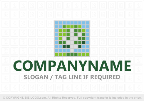 Logo 7093: Minecraft-Inspired Tree Logo