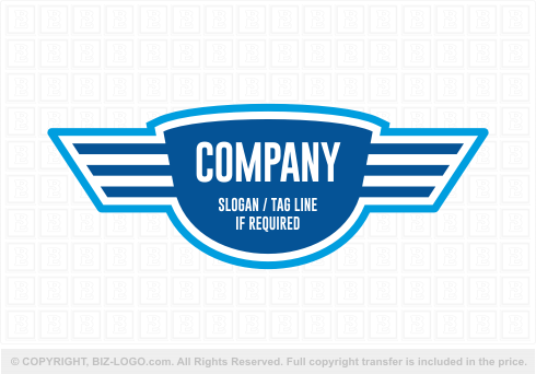 Logo 7264: Simple Winged Shield Logo