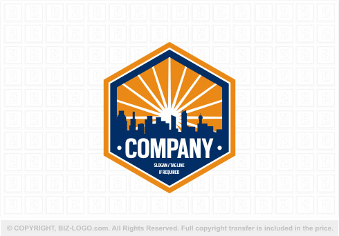 Logo 8111: Hexagon City Skyline Logo