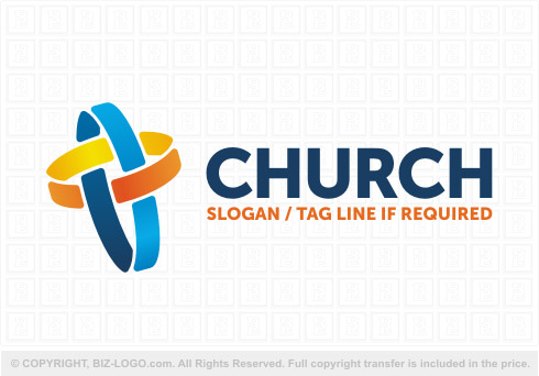 Logo 8199: Abstract Weaved Cross Logo