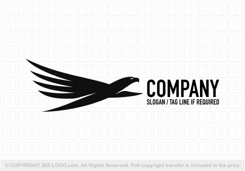 Logo 8385: Black Silhouette Eagle Logo