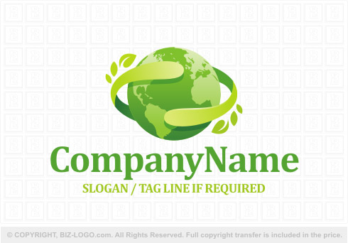 Logo 8044: Green Nature Globe Logo