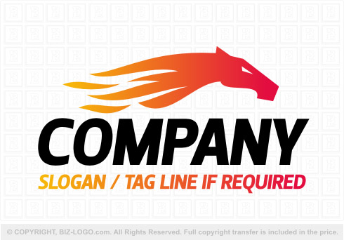 Logo 7671: Flame Horse Logo