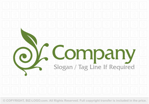 8127: Elegant Leave Landscape Logo