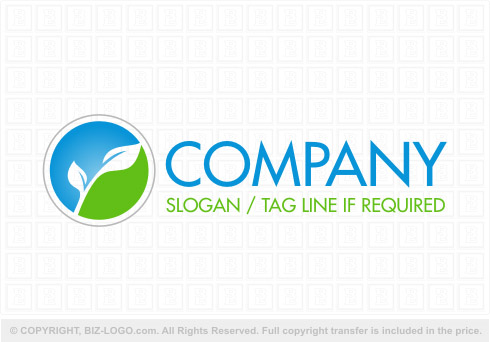 Logo 8130: White Leaves Landscape Logo